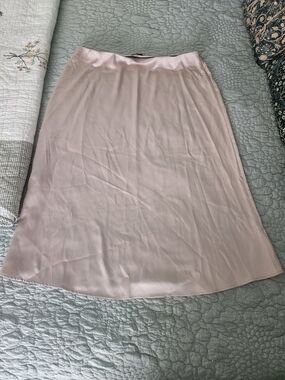 French Connection Blush Satin Midi Skirt